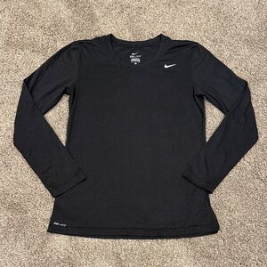 Nike - Women’s Black Dri-Fit Long Sleeve Tee, Lightweight, size Small